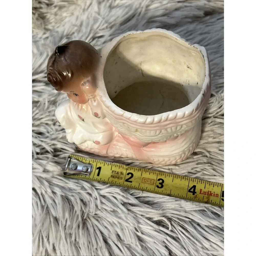 Vintage Rubens 1960's Originals Japan Baby Girl‎ Boot Planter Pink White